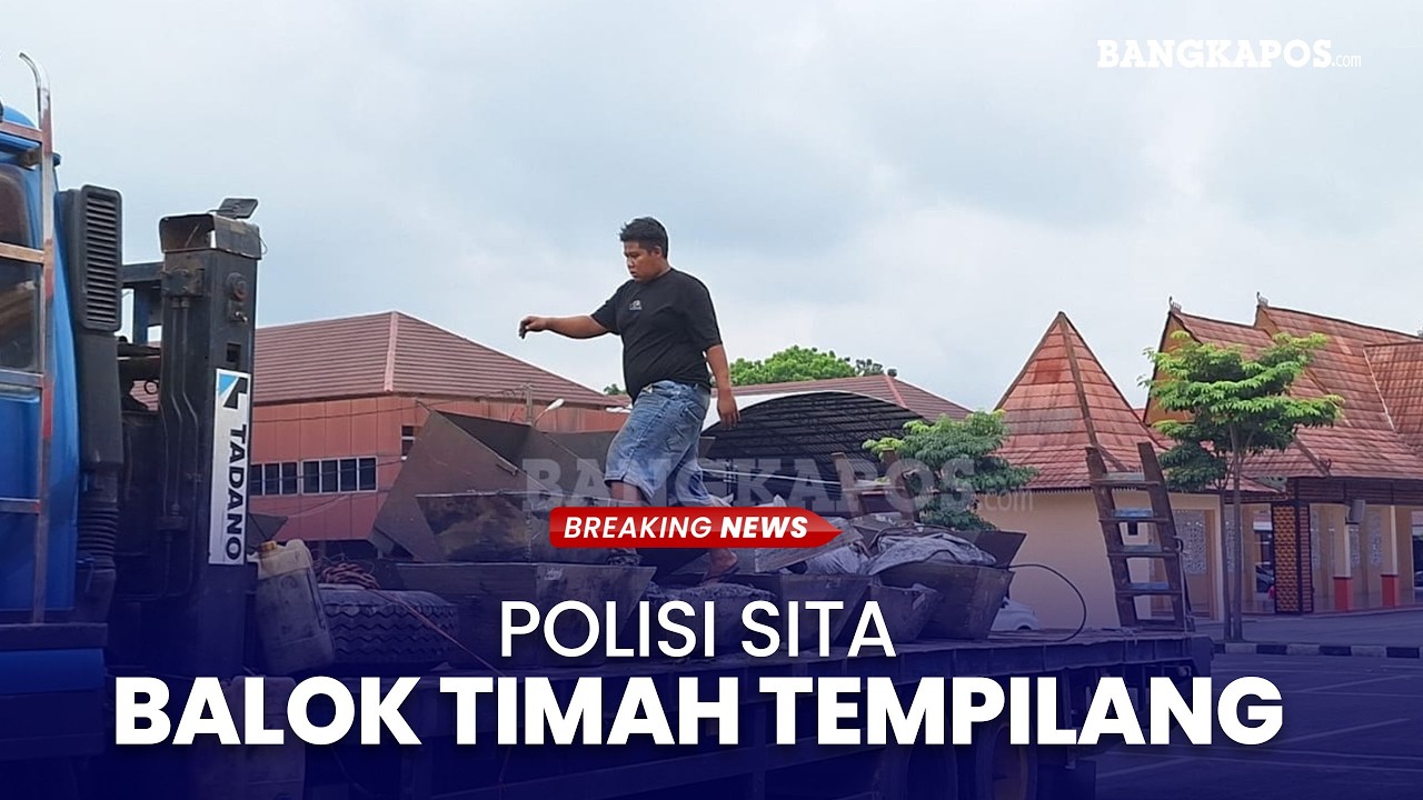 🔴 BREAKING NEWS: Balok Timah dan Pasir Antrasit Asal Simpang Tempilang Tiba di Polda Babel