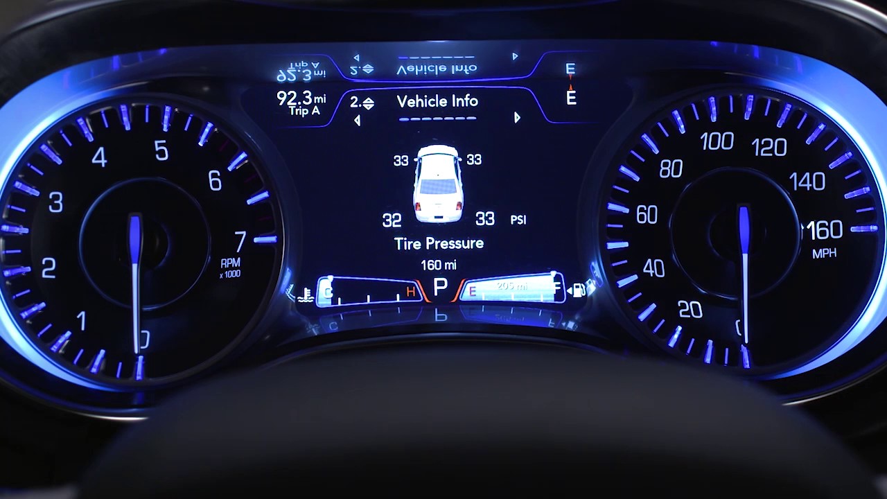 Instrument Cluster Display-Digital dashboard on the car instrument panel of 2018 Chrysler 300