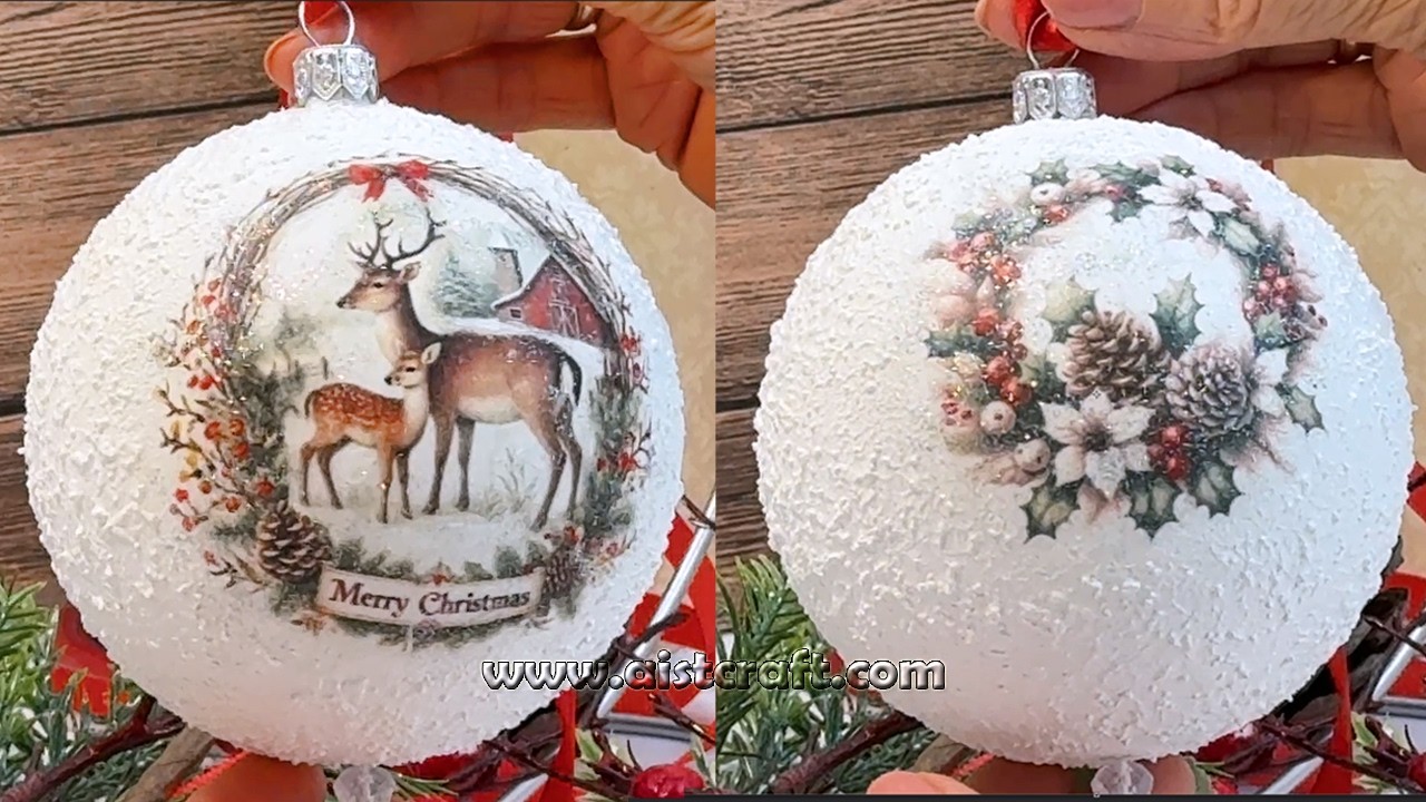 DIY Snow Christmas Ornaments