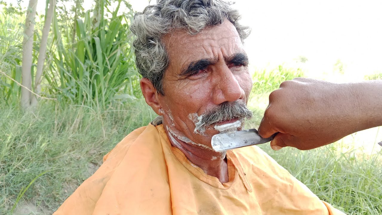 ASMR Old Man Shaving & Hair Cutting Old Masheen Barber {ASMR Fareed}