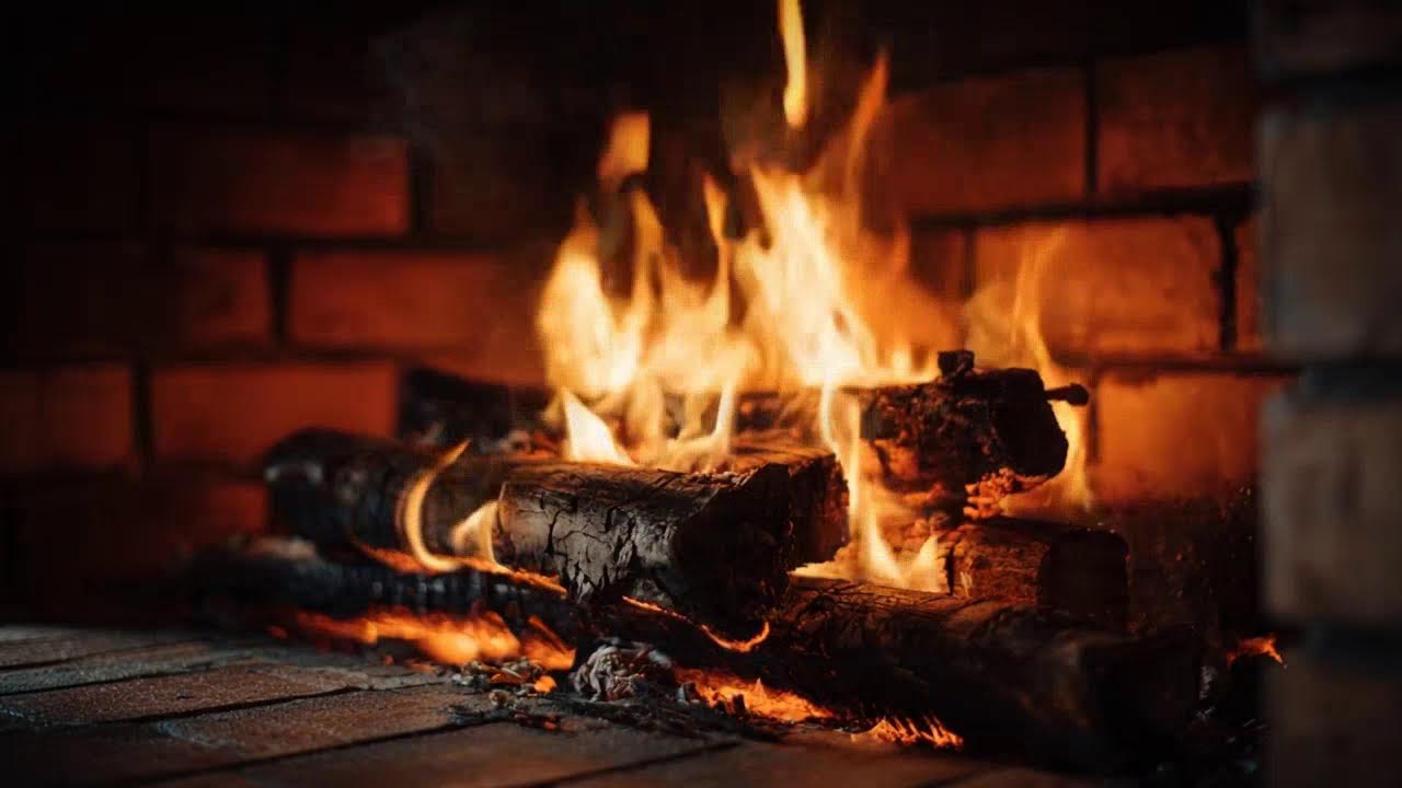 Soft Glowing Hearth and Fireplace Sounds for Late Night Comfort and Peace Vibes Mood 🔥