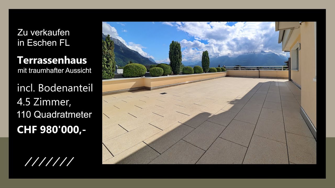 Zu verkaufen in Eschen FL Terrassenhaus mit traumhafter Aussicht