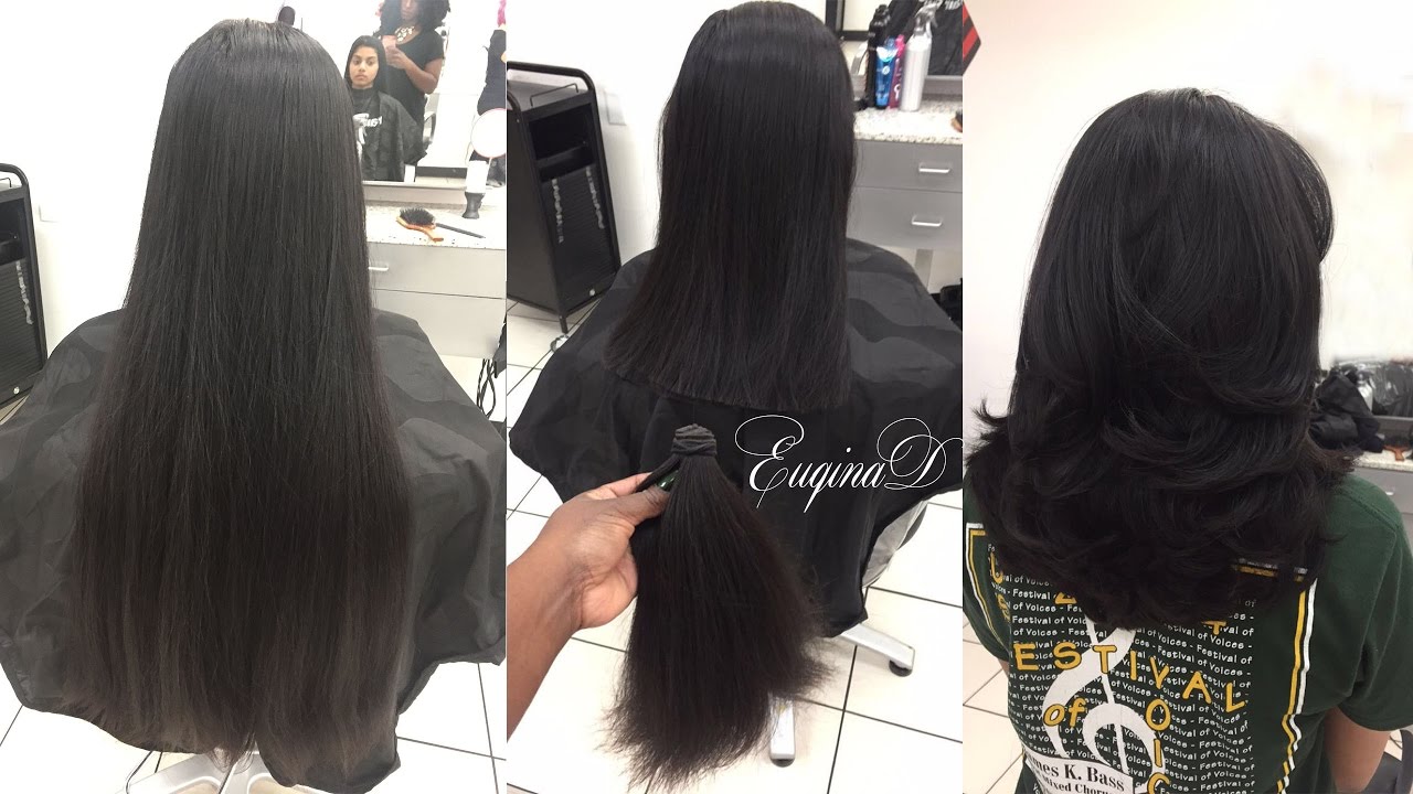 Layered Haircut after Locks of love donation Thick Indian Hair