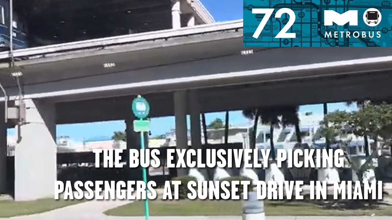 You are riding Metrobus 72 to see the view of shopping centers and plazas to explore at Sunset Drive