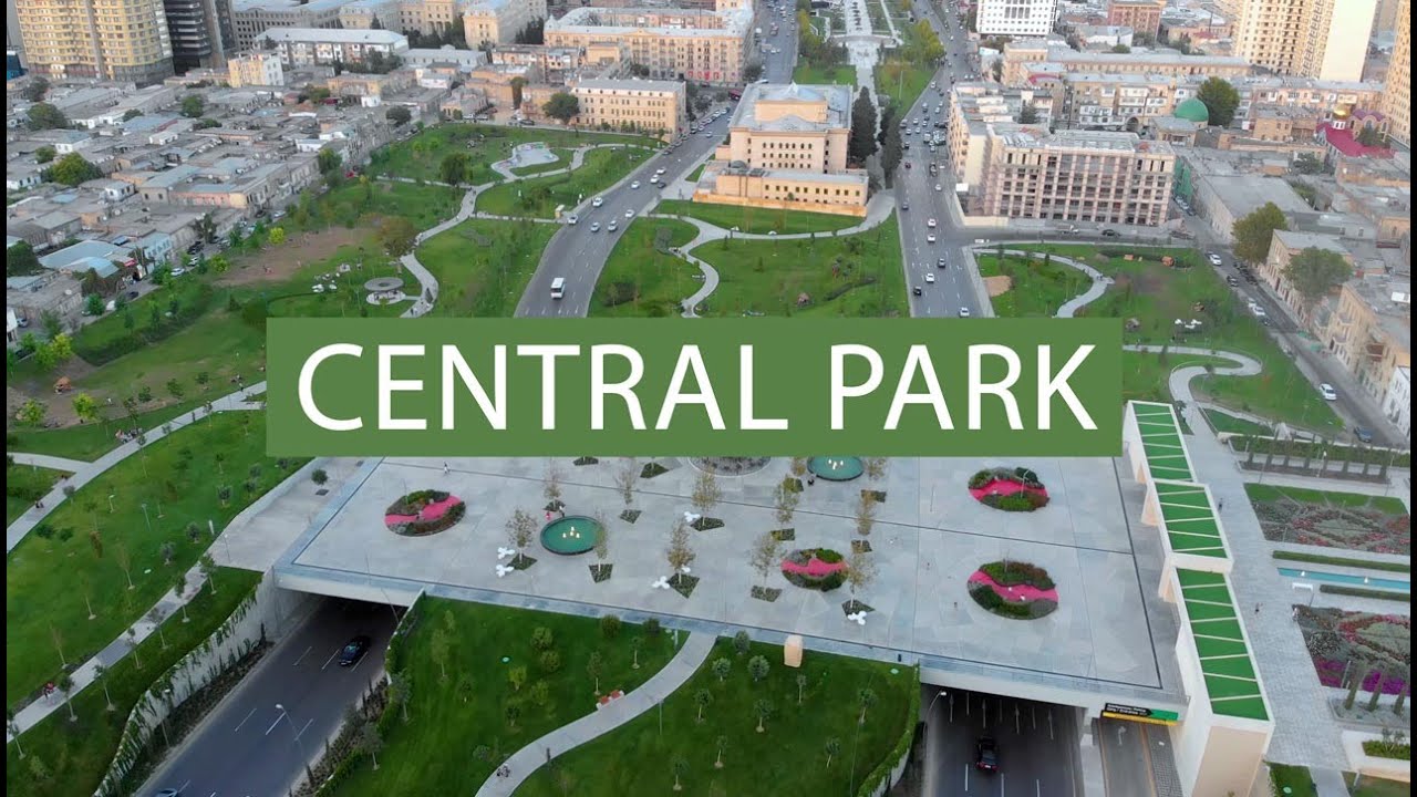 Baku Central Park - Aerial Drone Footage