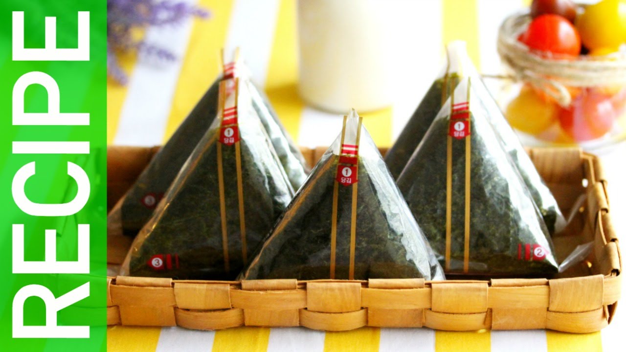 [KpopKcook + Recipe] EASY Korean Triangular Kimbap (삼각김밥 만들기)