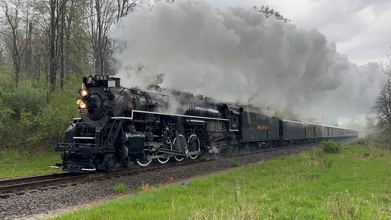 Steam in The Valley! Nickel Plate Road 765 In the Rain On The Cuyahoga Valley Scenic Railroad