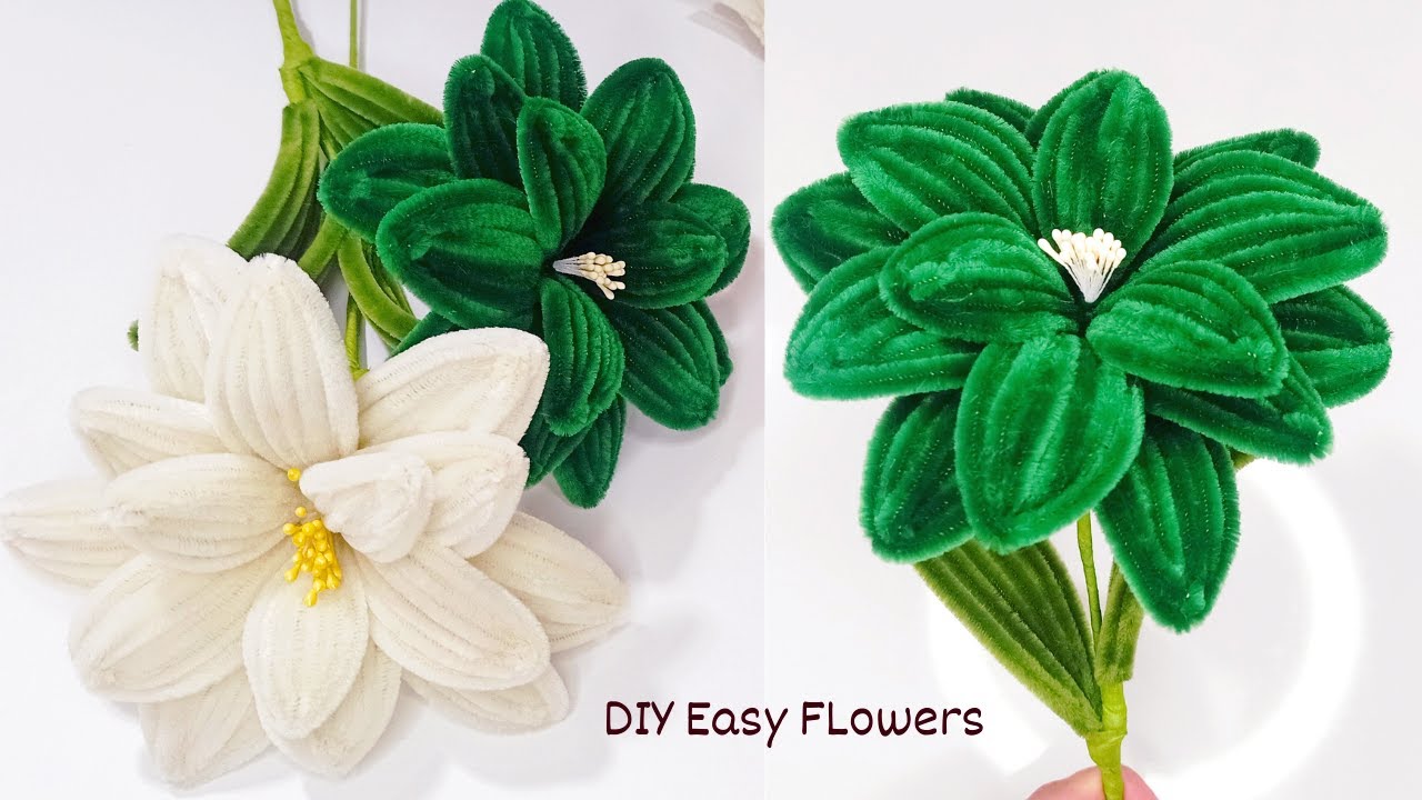 How to Make Beautiful Pipe Cleaner Flower - Easy Pipe Cleaner Flower Making Tutorial