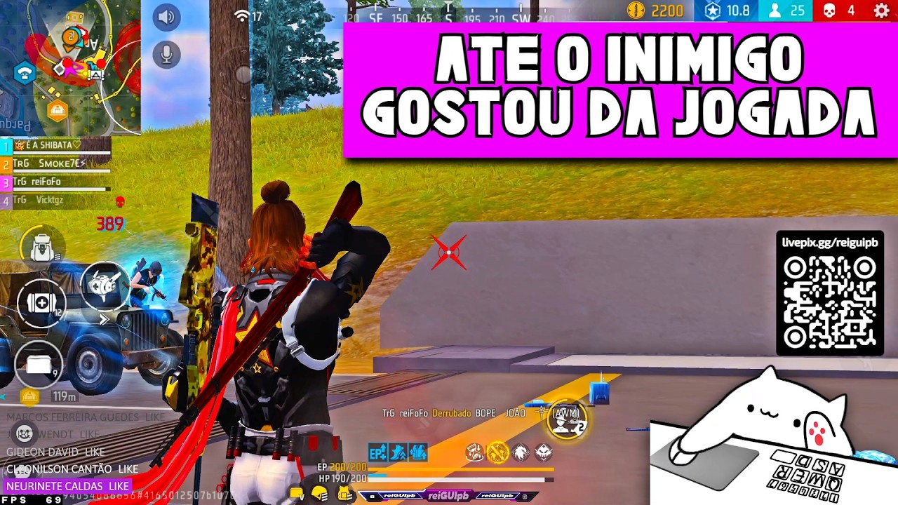 INIMIGO GOSTOU DA JOGADA E FICOU ASSISTINDO TUDO!
