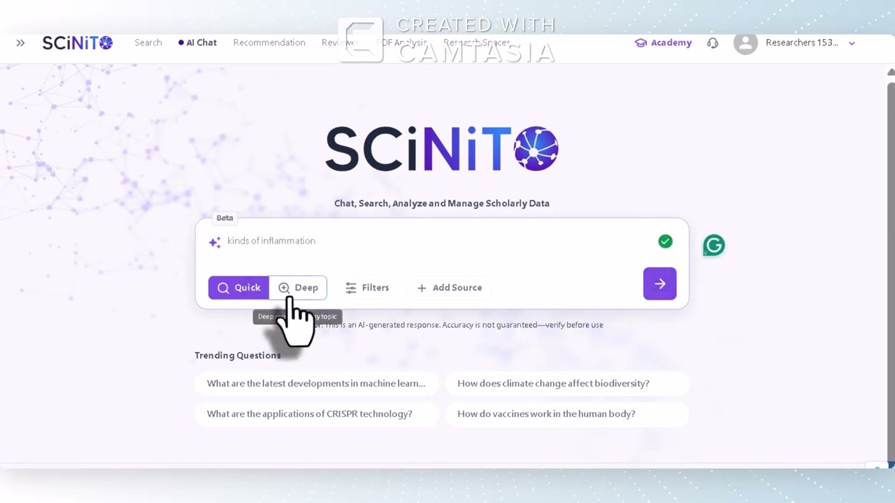 SciNITO: شريكك الذكي في البحث العلمي