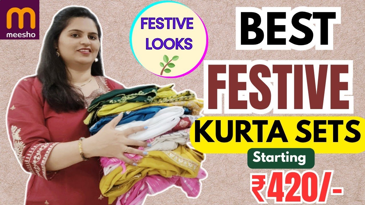 Meesho Festive Kurta Set Haul/Meesho Embroidered Kurta Sets🛍️|Meesho Affordable Party Wear Kurta Set