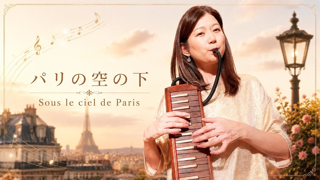 脳トレ？！鍵盤ハーモニカ、縦持ちで両手演奏。パリの空の下(Sous le ciel de Paris) ピアニカ。メロディオン、ケンハモ
