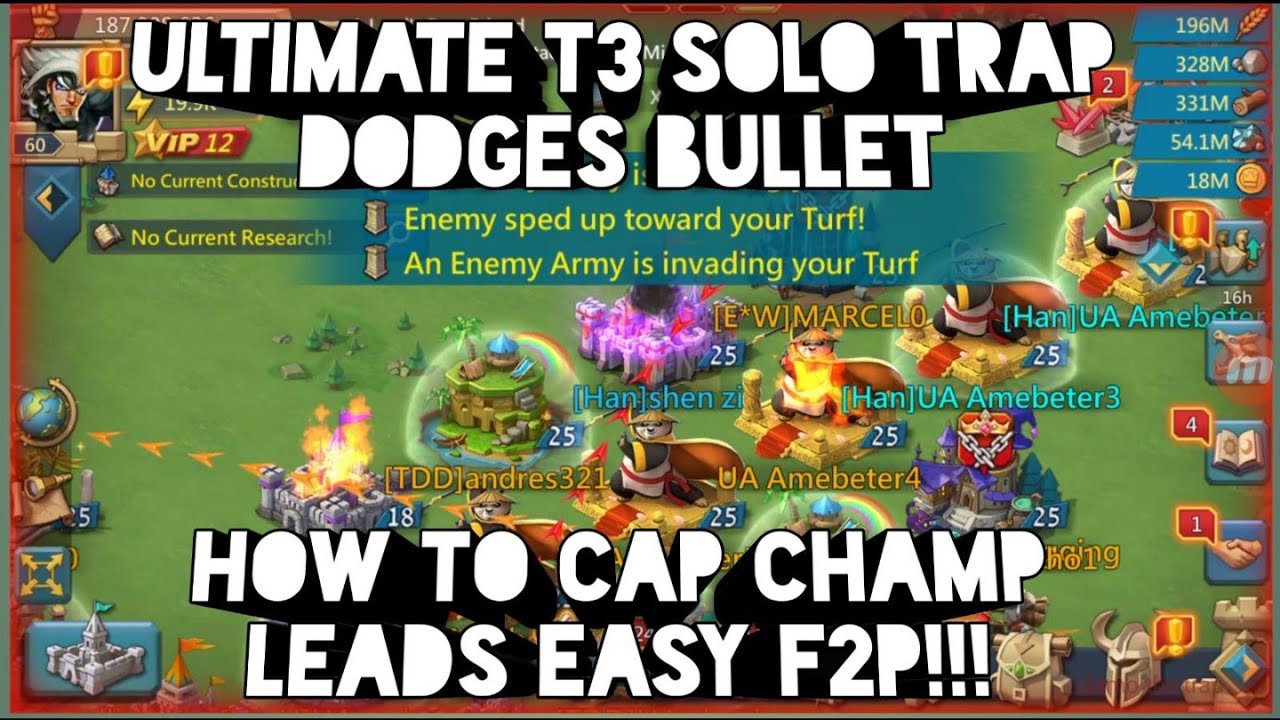 lords mobile: THE ULTIMATE T3 SOLO TRAP GUIDE F2P!! CAPS ALL EASILY!! Solo trap action!!!