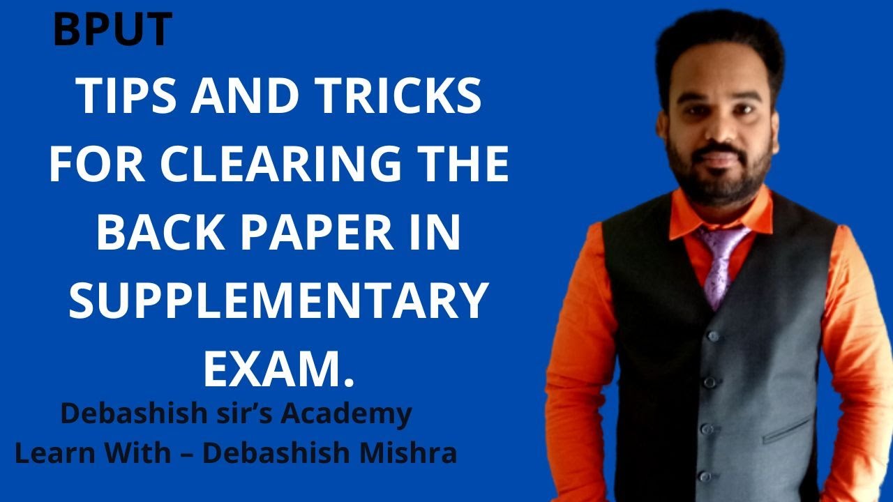 TIPS AND TRICKS FOR CLEAR THE BACK PAPER IN SUPPLEMENTARY EXAM.