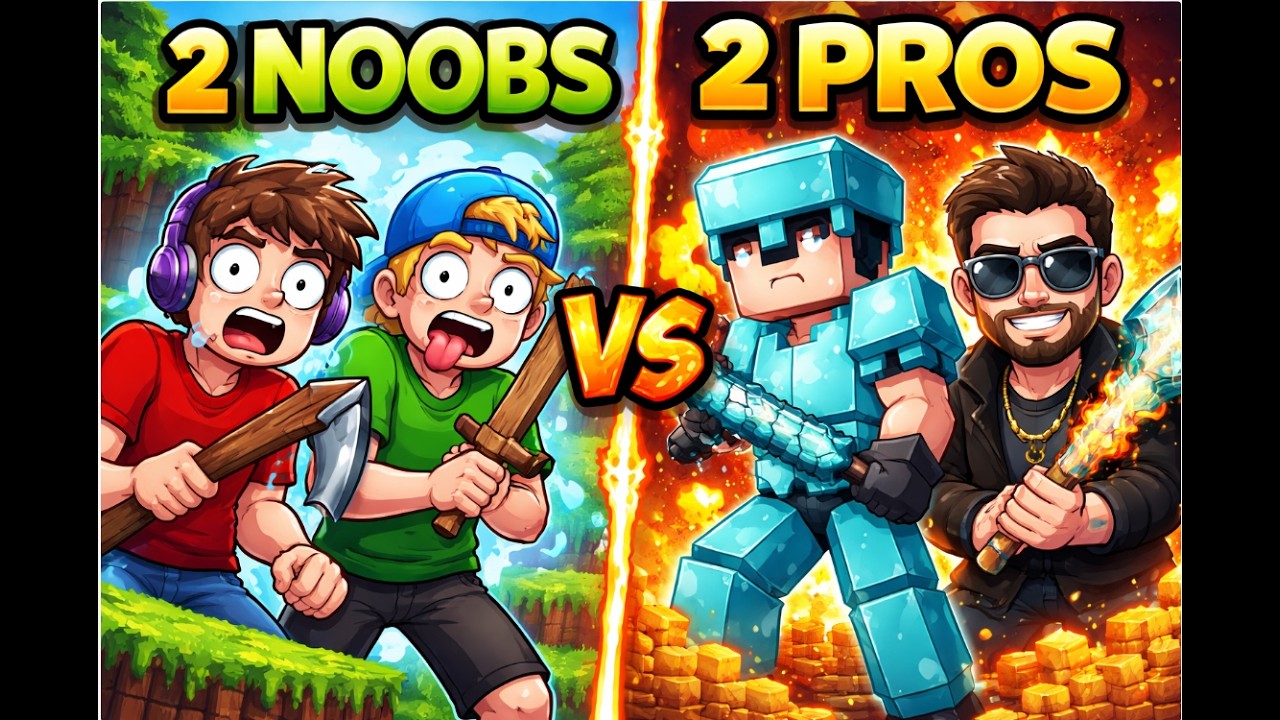 2 Pros vs 2 Noobs in Bloxd.io!