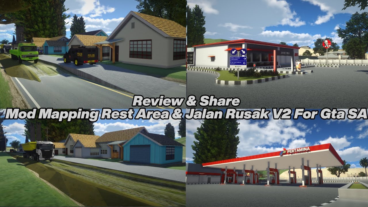 Review&Share Mod Mapping Rest Area & Jalan Rusak V2 For Gta SA Android/PC