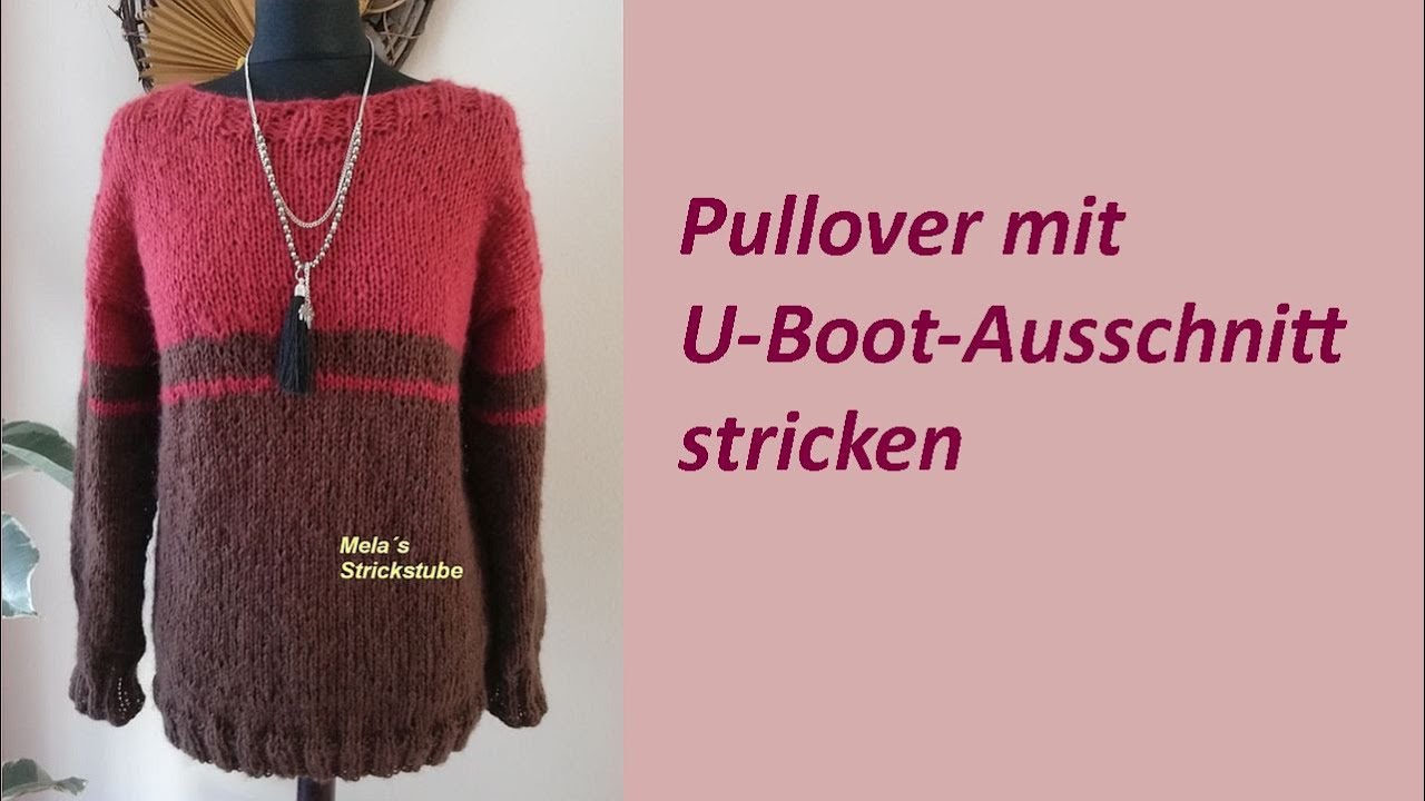 Ragmela 46 -  Pullover mit U-Boot - Ausschnitt, überwiegend in Runden stricken