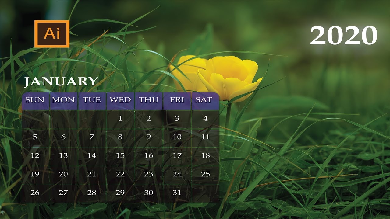 How To Create Advance Calendar Design 2020 With Adobe illustrator Tutorial