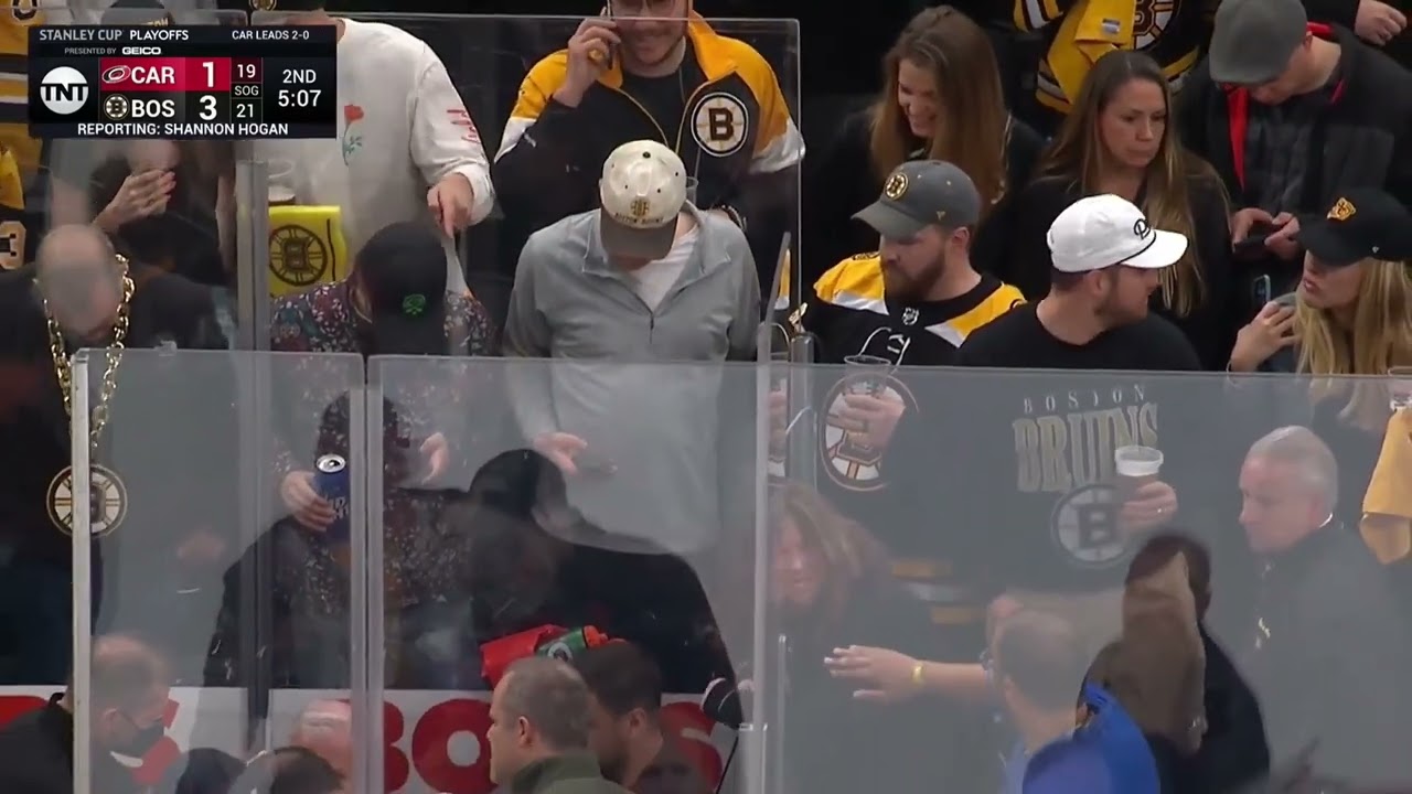 Off Ice Official Leaves Game On Stretcher After Glass Falls Into Penalty Box