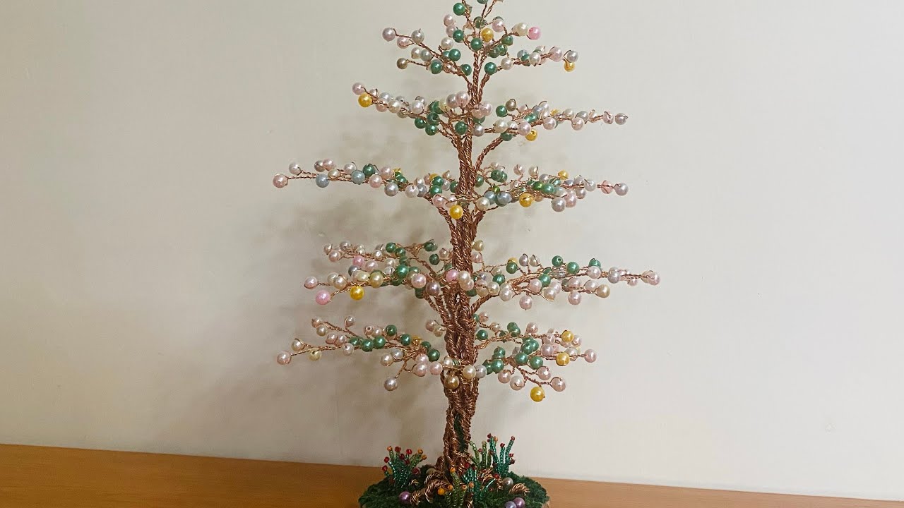 diy-Pearl Beads Wire Tree/Tutorial