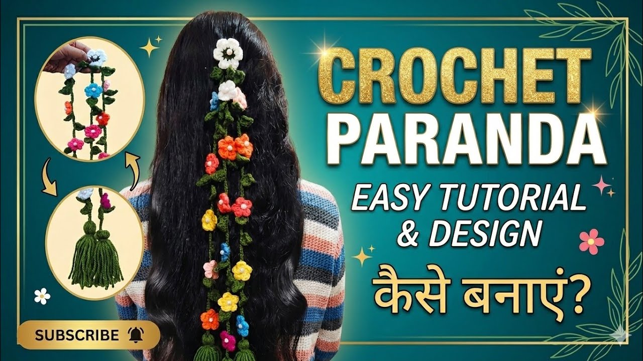Crochet hair paranda💯How to Crochet paranda Tutorial Step by Step full video‼️ऊन se paranda banaye👍