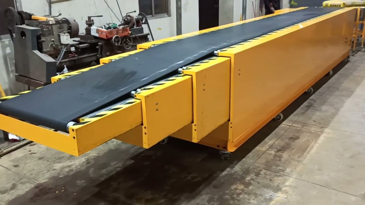 Telescopic Auto Boom Belt Conveyor | 5 m ~ 14 m Extension | Forward Reverse | Portable | VFD Panel 