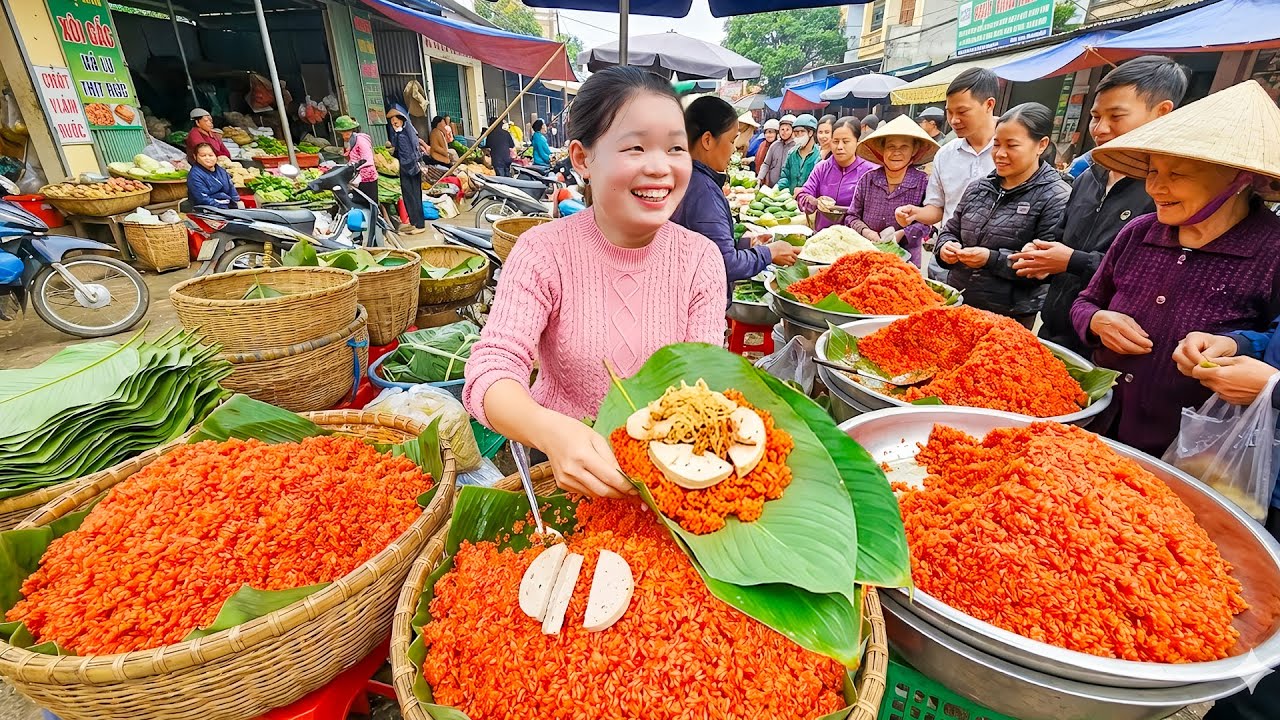 Harvesting Gac Fruit: How to Cook Red Gac Sticky Rice & Steam Chicken with Salt to Sell at Market