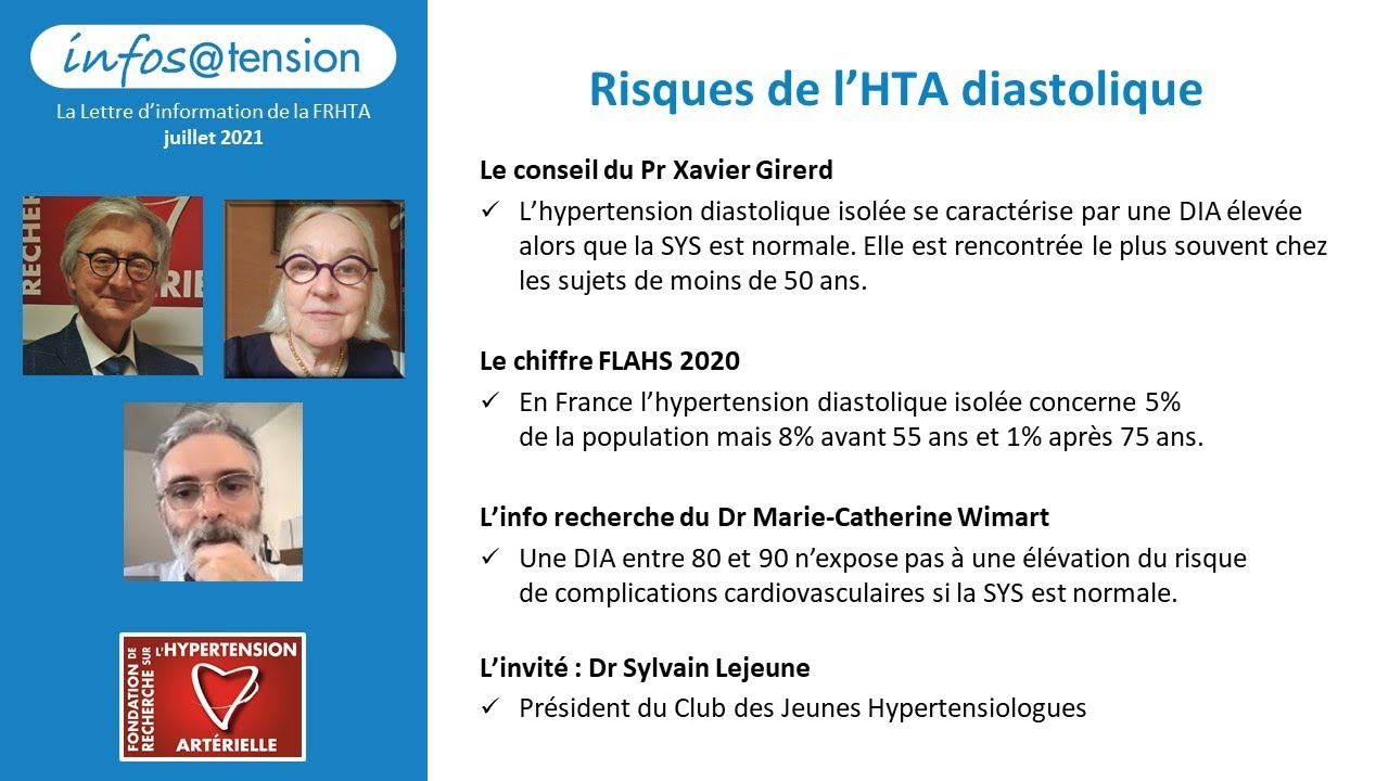 Risques de l'hypertension diastolique