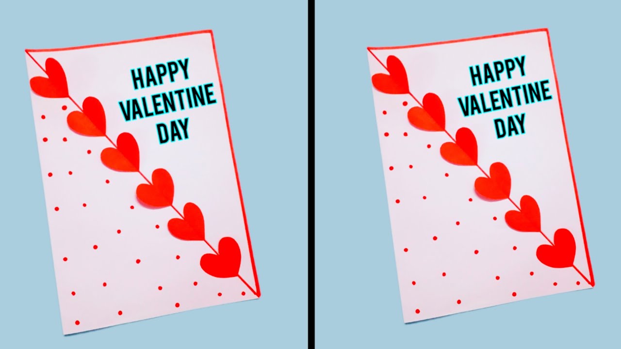How to make greeting card for valentine || Easy valentine day Card