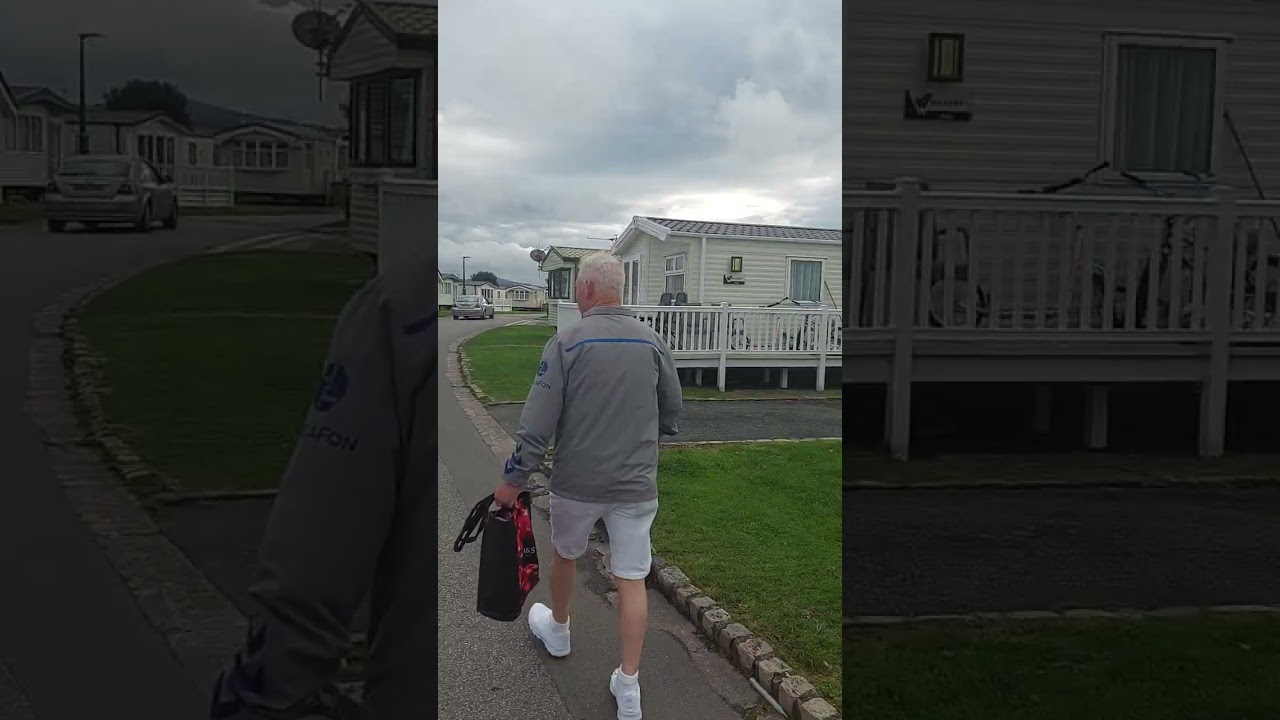 marine  holiday park. Rhyl. day time. walk to caravan part 1