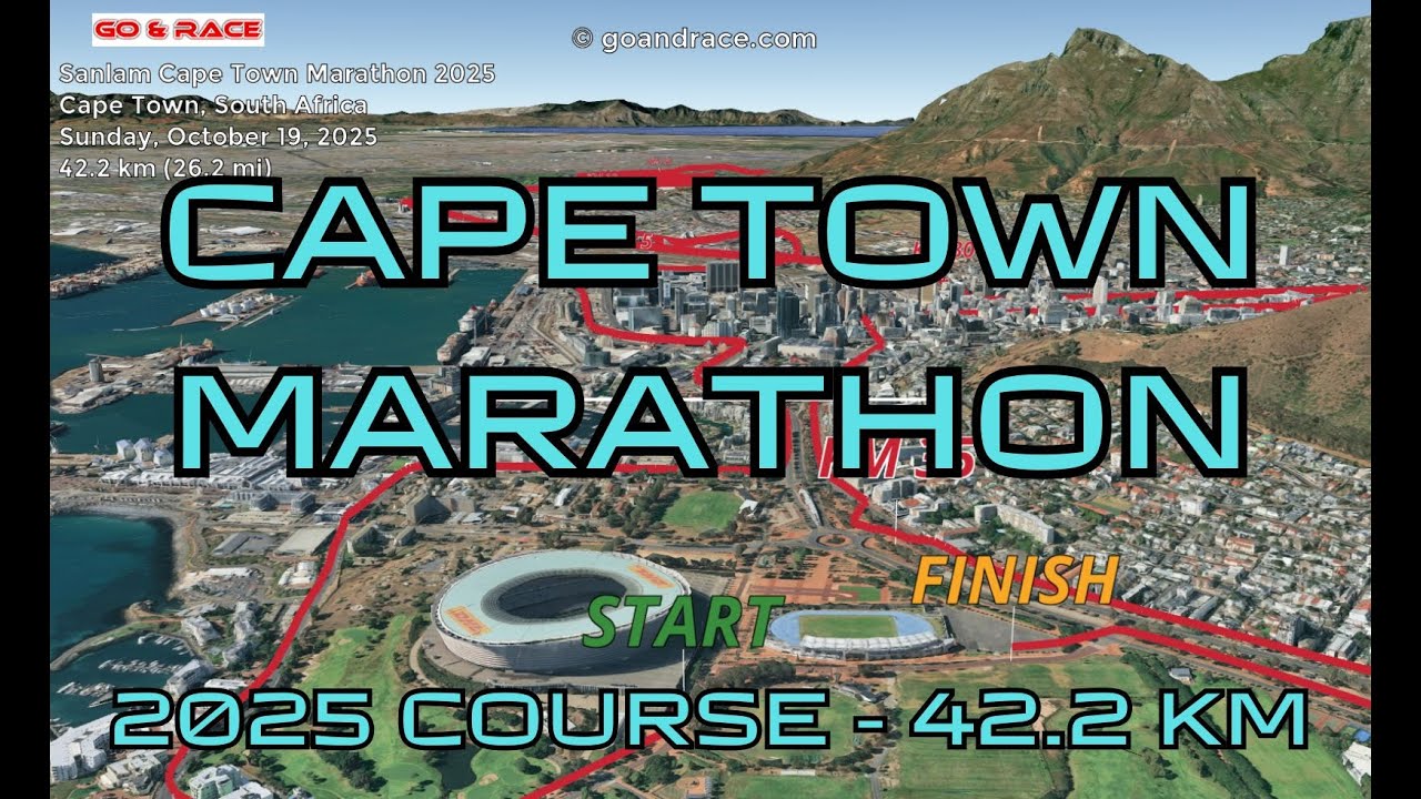 Sanlam Cape Town Marathon 2025: 3D Video Course Map | 42.2 km - Cape Town