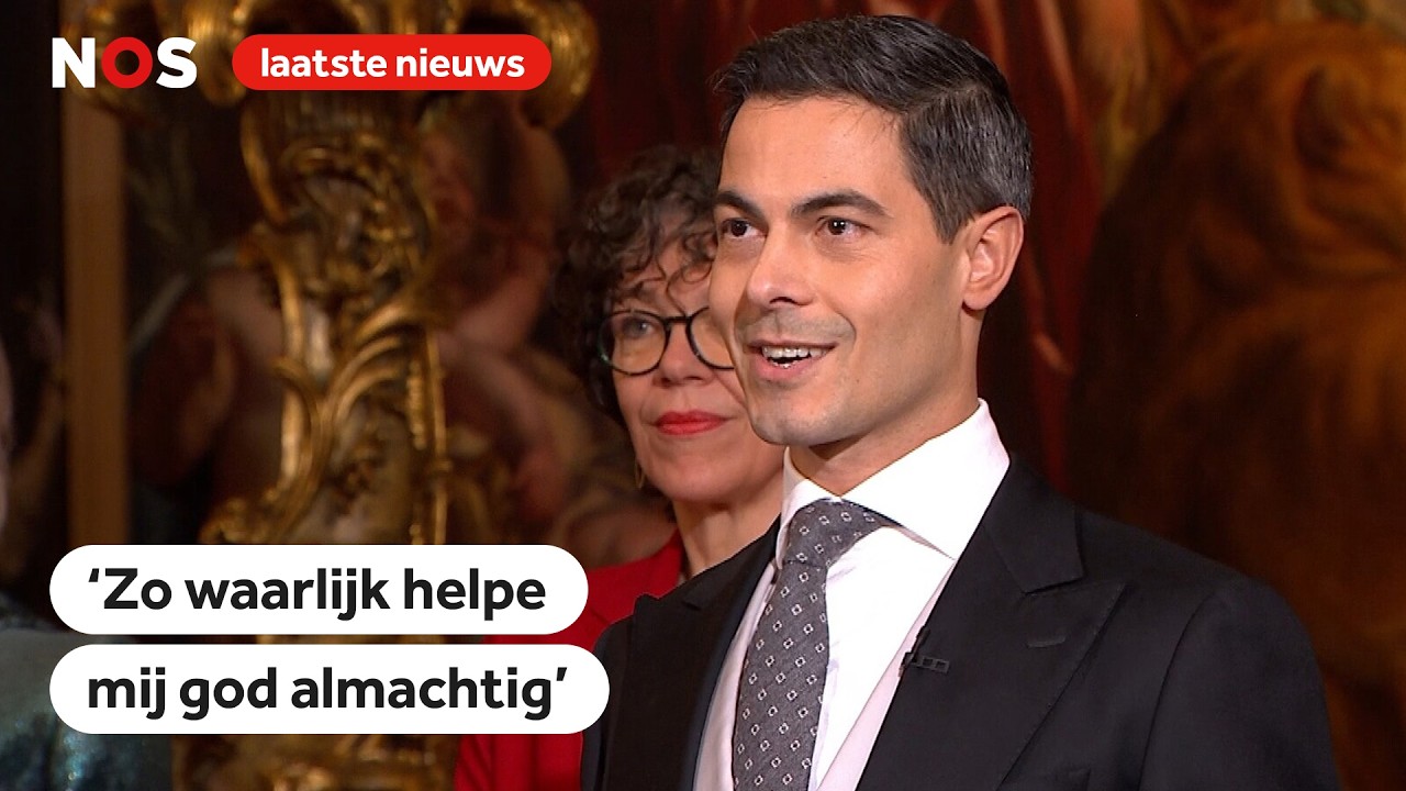Ministers be&euml;digd in het bijzijn van koning Willem-Alexander