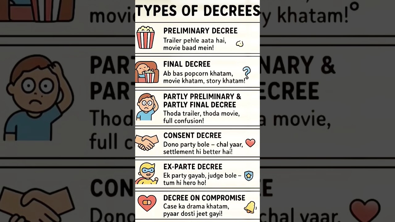 #law #lawinformation #lawstudent Different types of decre