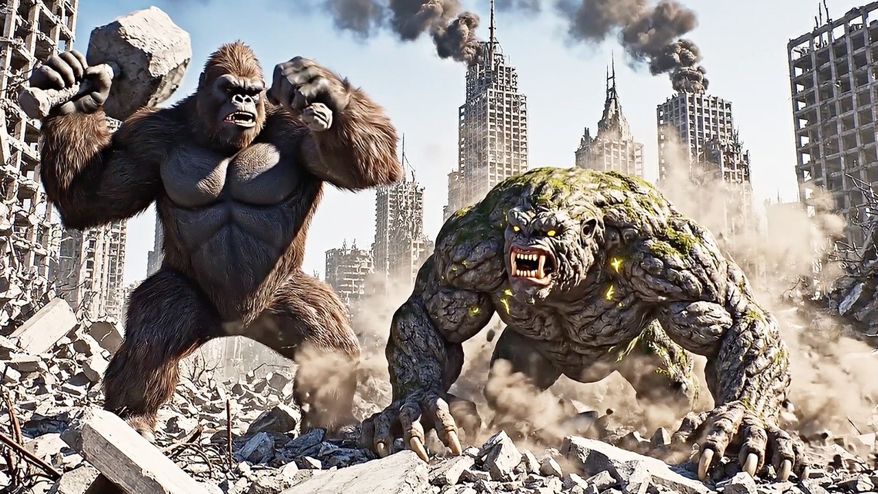 Kong vs Mega Troll Battle Epic City Clash of Giants