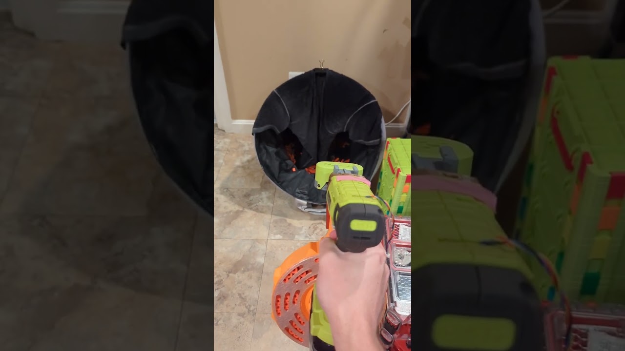Ryobi Not-a-Drill and Super Drum 70 - brushless nerf blaster mag dump