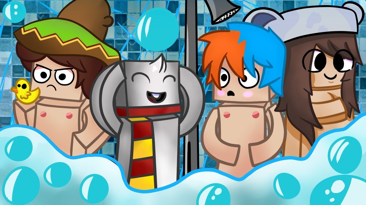 👉 MINECRAFT - YOUTUBERS TOMAN UN BAÑO JUNTOS 😏