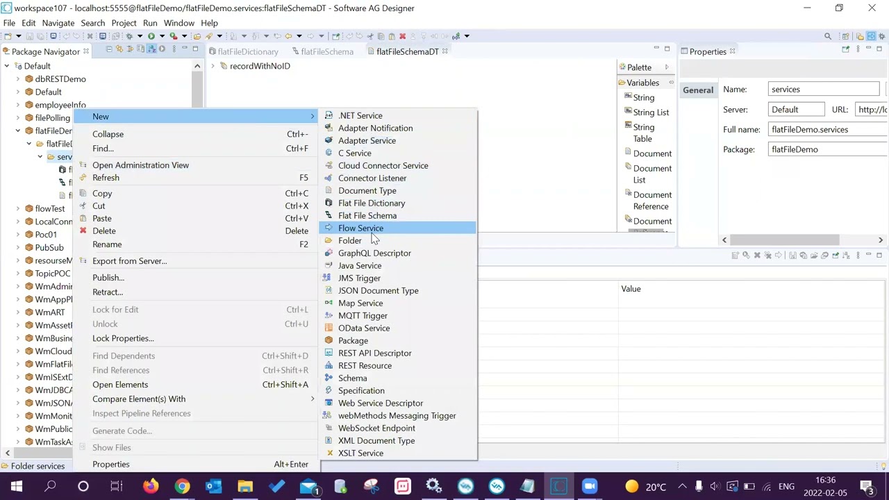 The flat file in webMethods with&nbsp;Demo