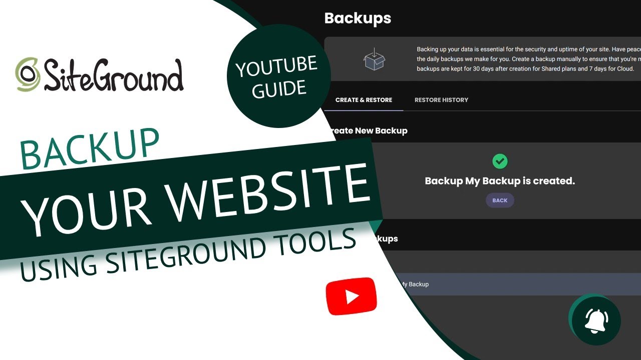 How to Take a Backup of Your Website using SiteGround Site Tools