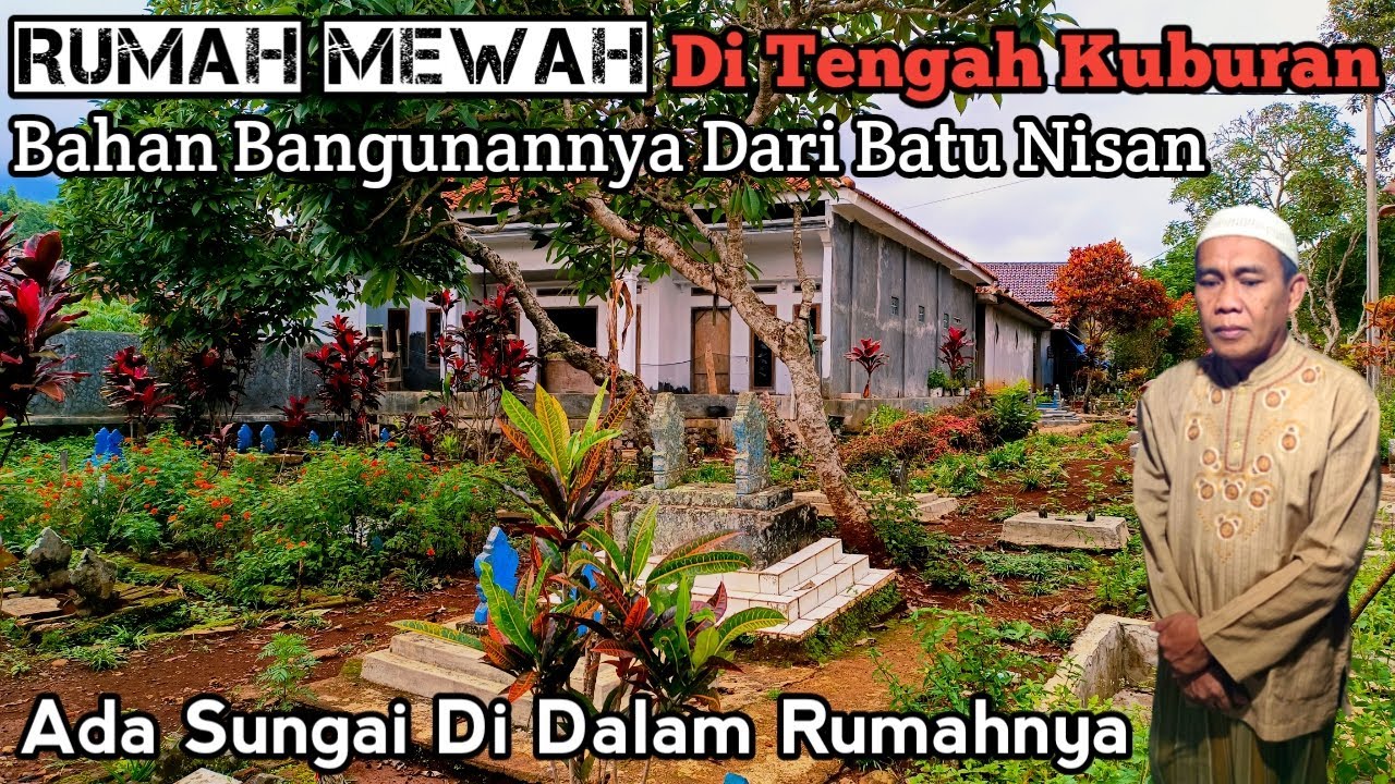 Rumah Mewah Yang Terbuat Dari Batu Nisan Dan Sisa-sisa Di Kuburan Mengalir Sungai Didalamnya
