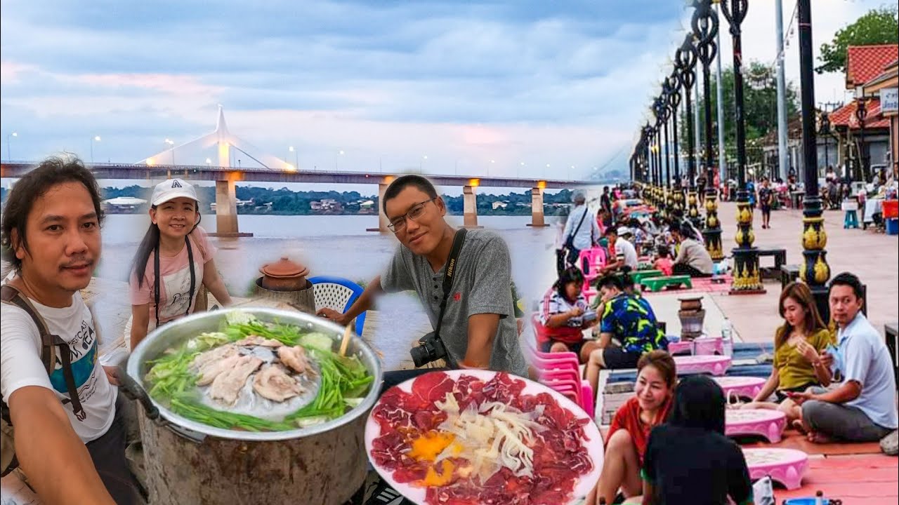 หมูกะทะ ถนนคนเดินสะพานมิตรภาพไทยลาว จ.มุกดาหาร