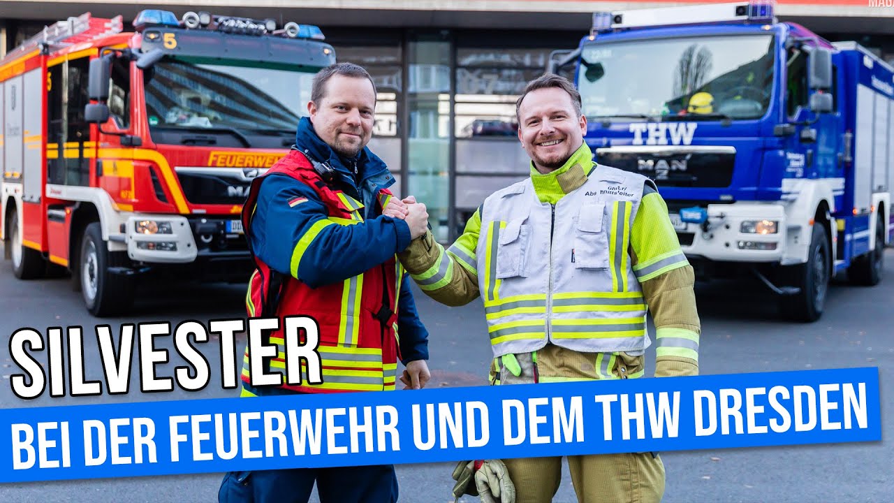 Silvester bei der Feuerwehr und dem THW Dresden