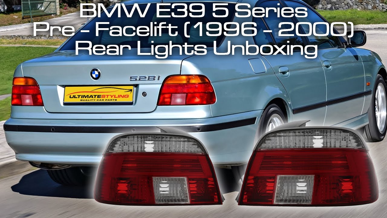 BMW E39 5 SERIES SALOON PRE - FACELIFT (1996 - 2000) CRYSTAL RED AND CLEAR UPGRADE REAR TAIL LIGHTS