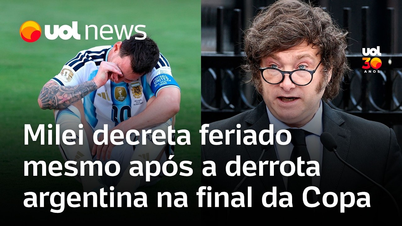 Milei decreta feriado nacional ap&oacute;s elimina&ccedil;&atilde;o da Argentina na Copa do Mundo pela Espanha