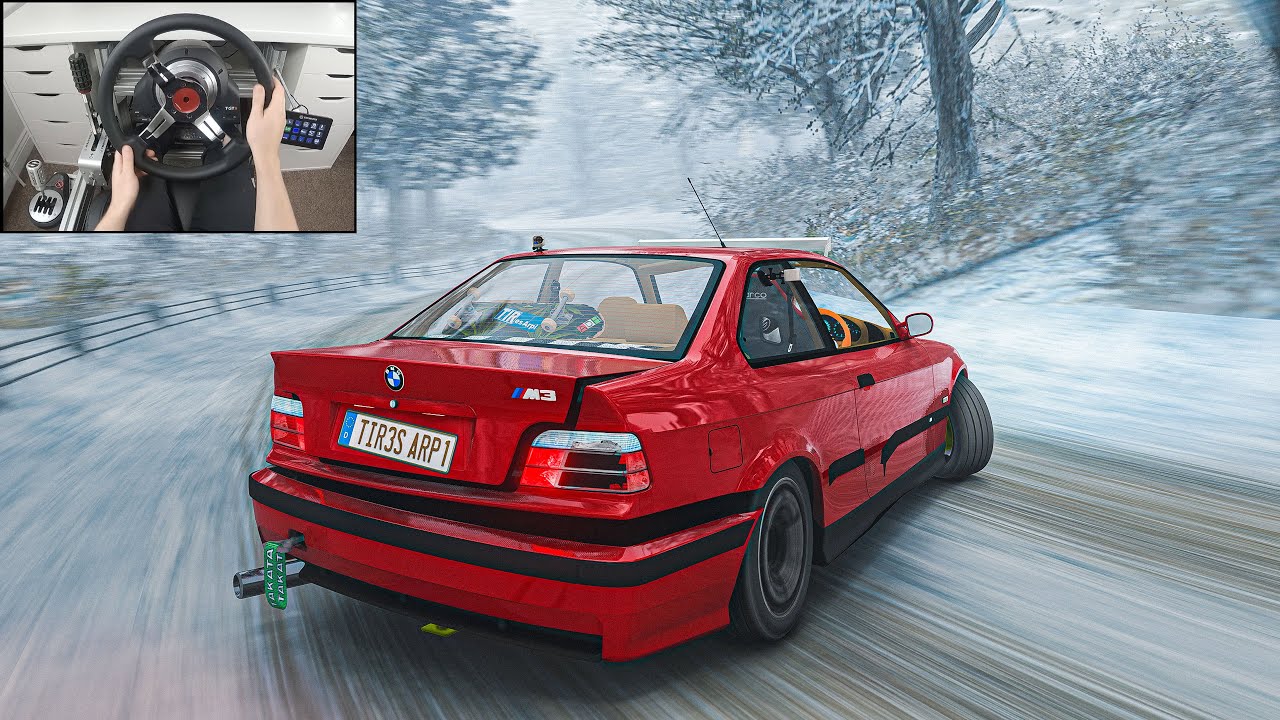 BMW E36 SNOW DRIFTING - Assetto Corsa (Steering Wheel + Shifter) Gameplay