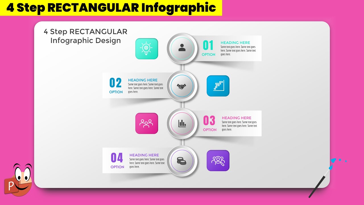 73.PowerPoint Presentation with 4 Options Rectangular infographic |3D Shadow Effect|PowerPoint Free