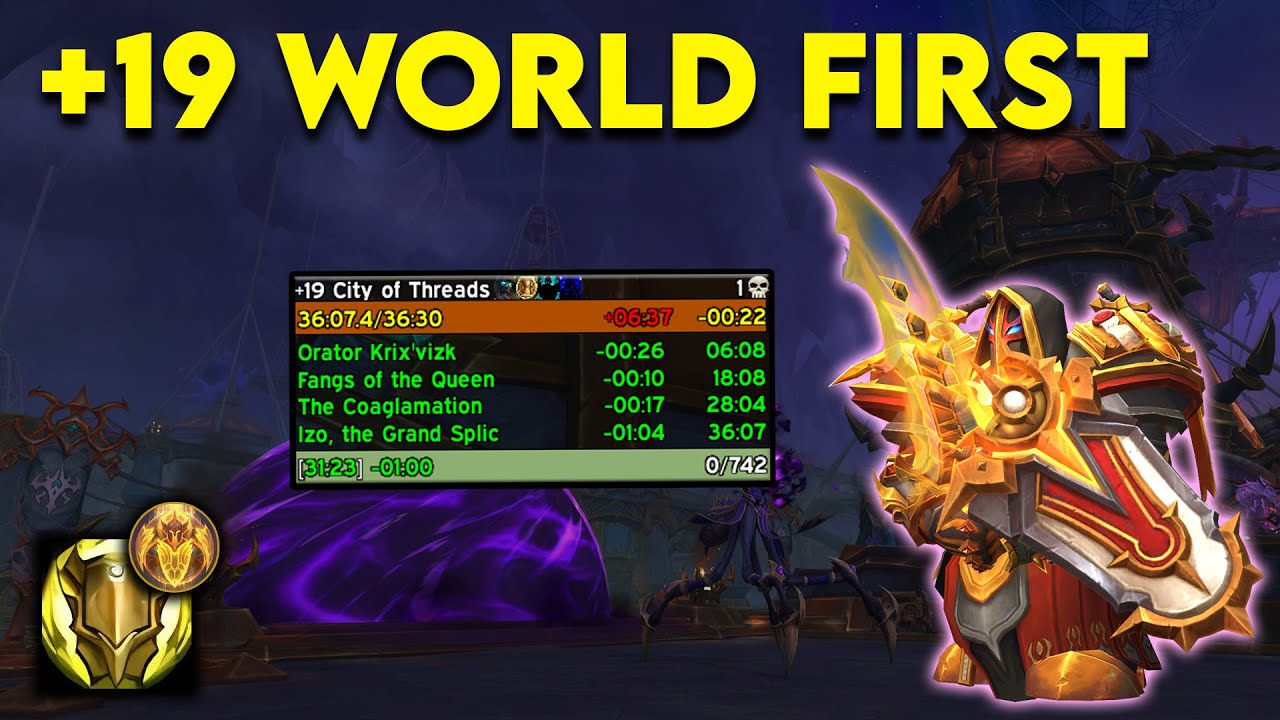 +19 World First City of Threads | Prot Paladin PoV | The War Within 11.0.7 WoW