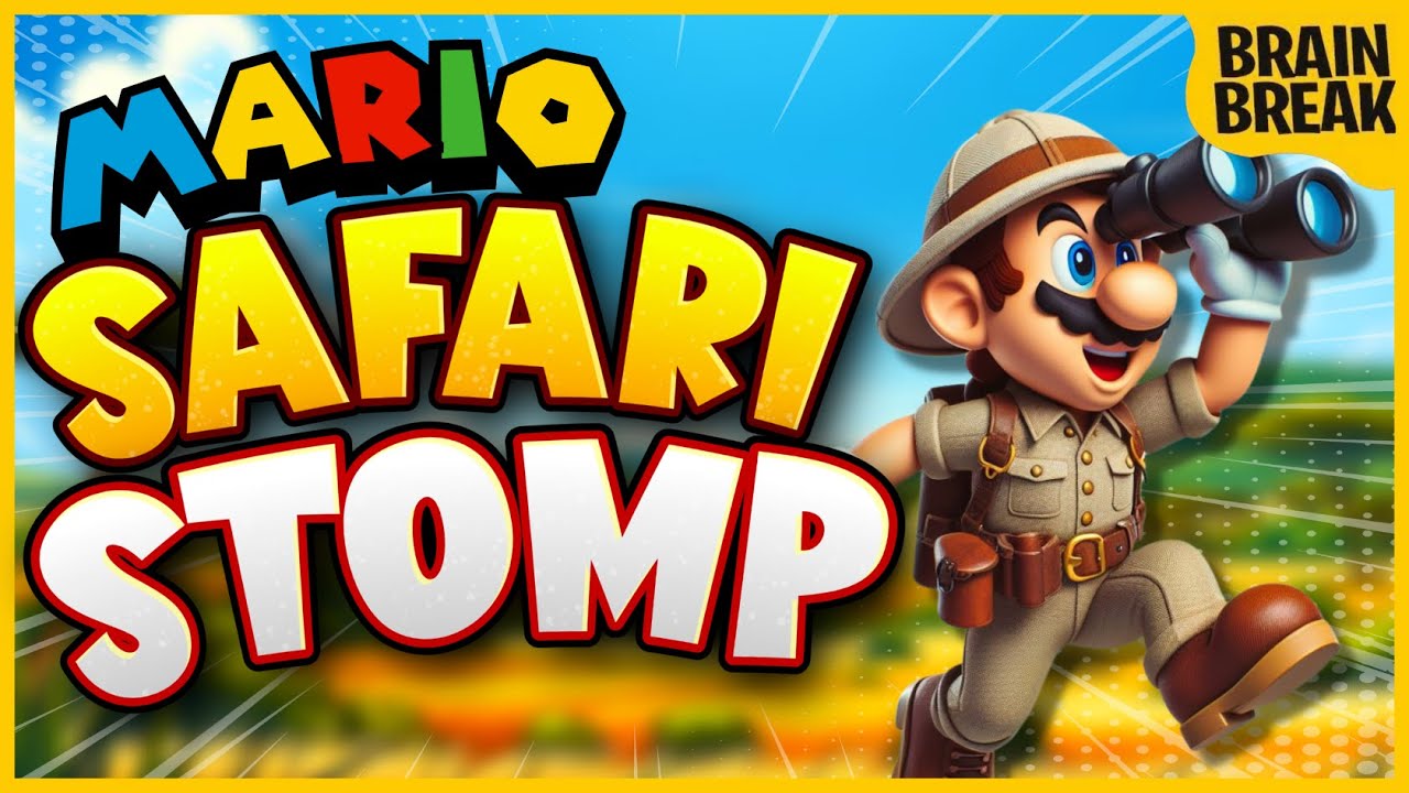 Super Mario Safari Stomp! | Mario Brain Break | Freeze Dance | Just Dance | GoNoodle