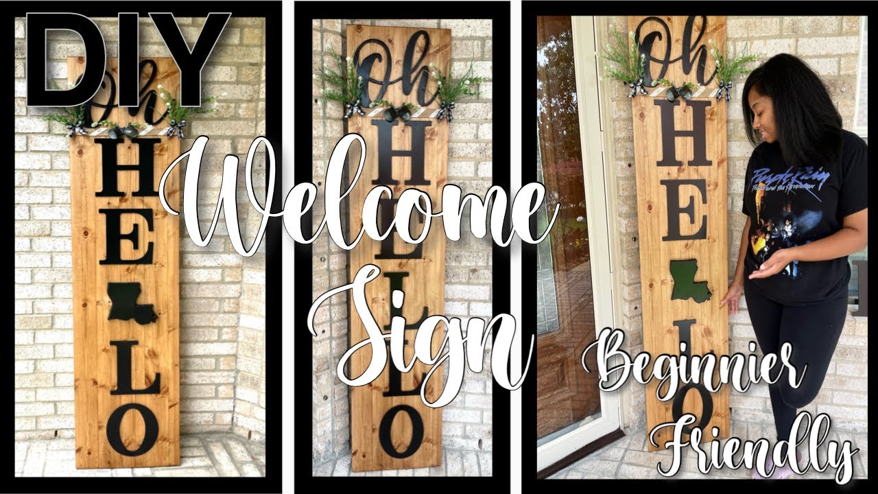 DIY Front Porch Welcome Sign | Farmhouse Welcome Sign | Beginner Friendly