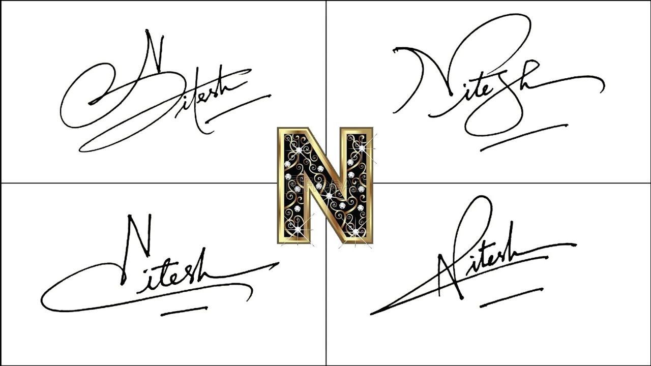 Nitesh name Signature Tutorial | Idea's of Signature 