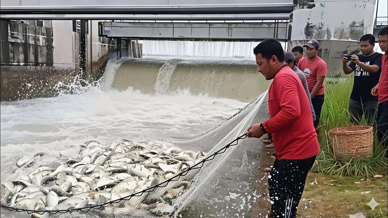 WARGA GEGER! Menjala Ikan di Depan Pintu Air, HASILNYA Bikin Tidak Percaya Mata Sendiri!